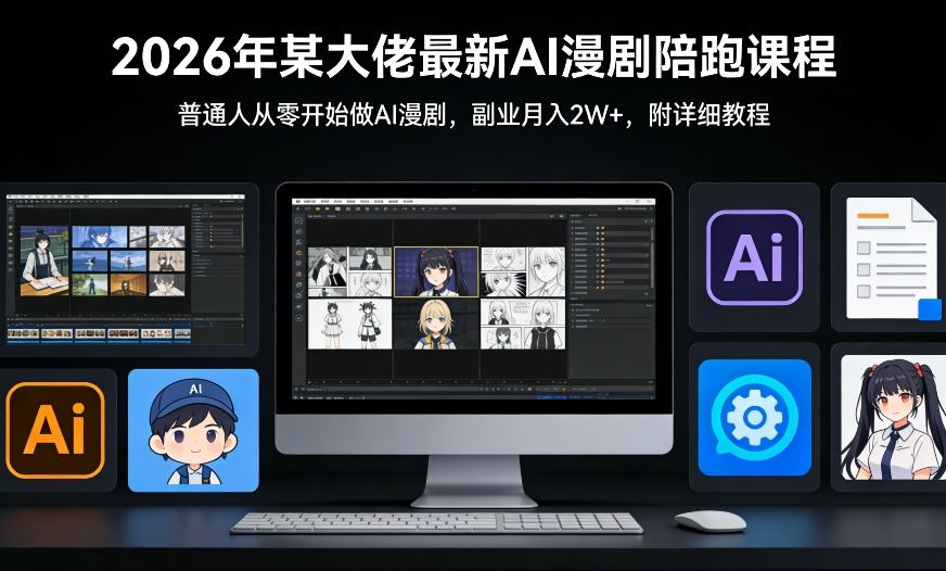 图片[1]-26年某大佬最新Ai漫剧陪跑课程，普通人从零开始做AI漫剧，副业月入2W+——生财有道创业项目网-生财有道