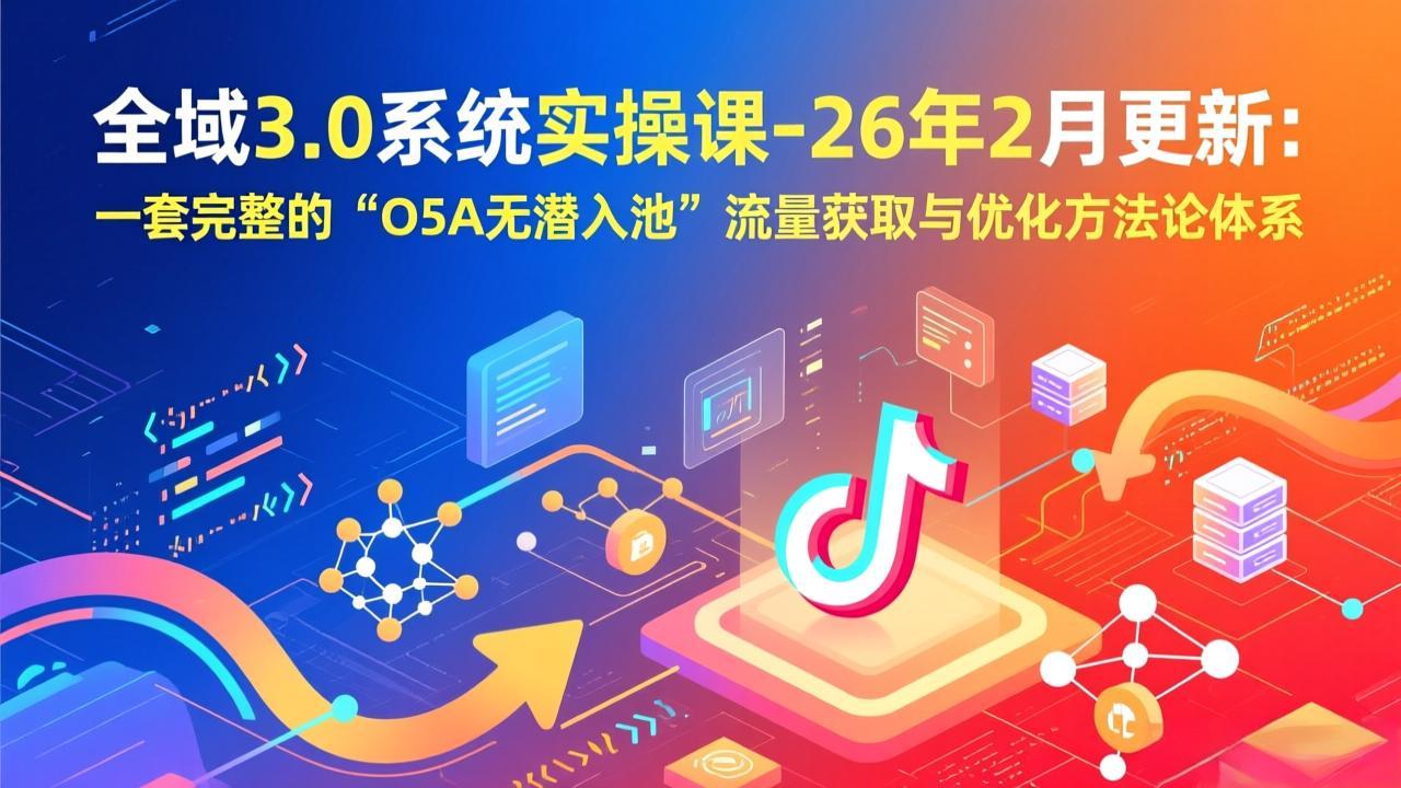 （17364期）全域3.0系统实操课-26年2月更新：一套完整的“O5A无潜入池”流量获取与优化方法论体系_生财有道创业项目网-生财有道