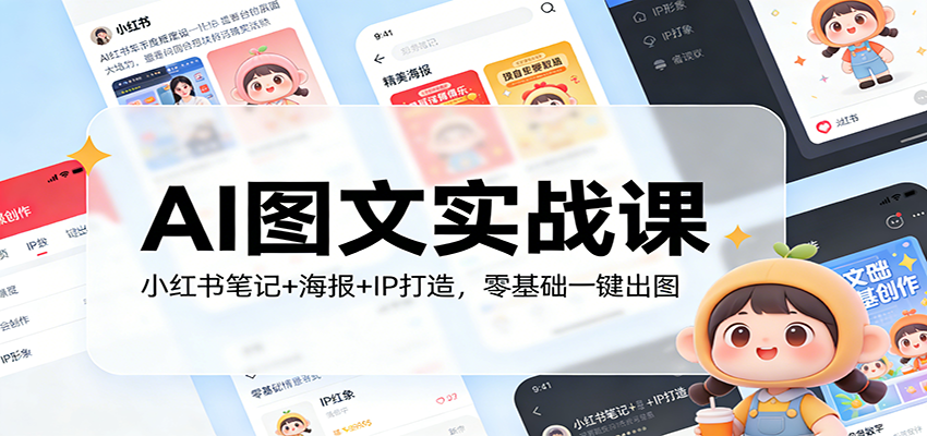 AI图文实战课：小红书笔记+海报+IP打造，零基础一键出图_生财有道创业网-生财有道