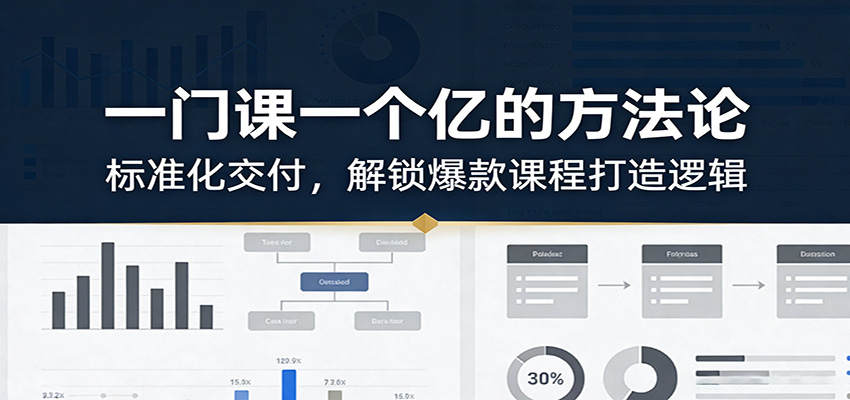 一门课一个亿的方法论:标准化交付,解锁爆款课程打造逻辑_生财有道创业网-生财有道