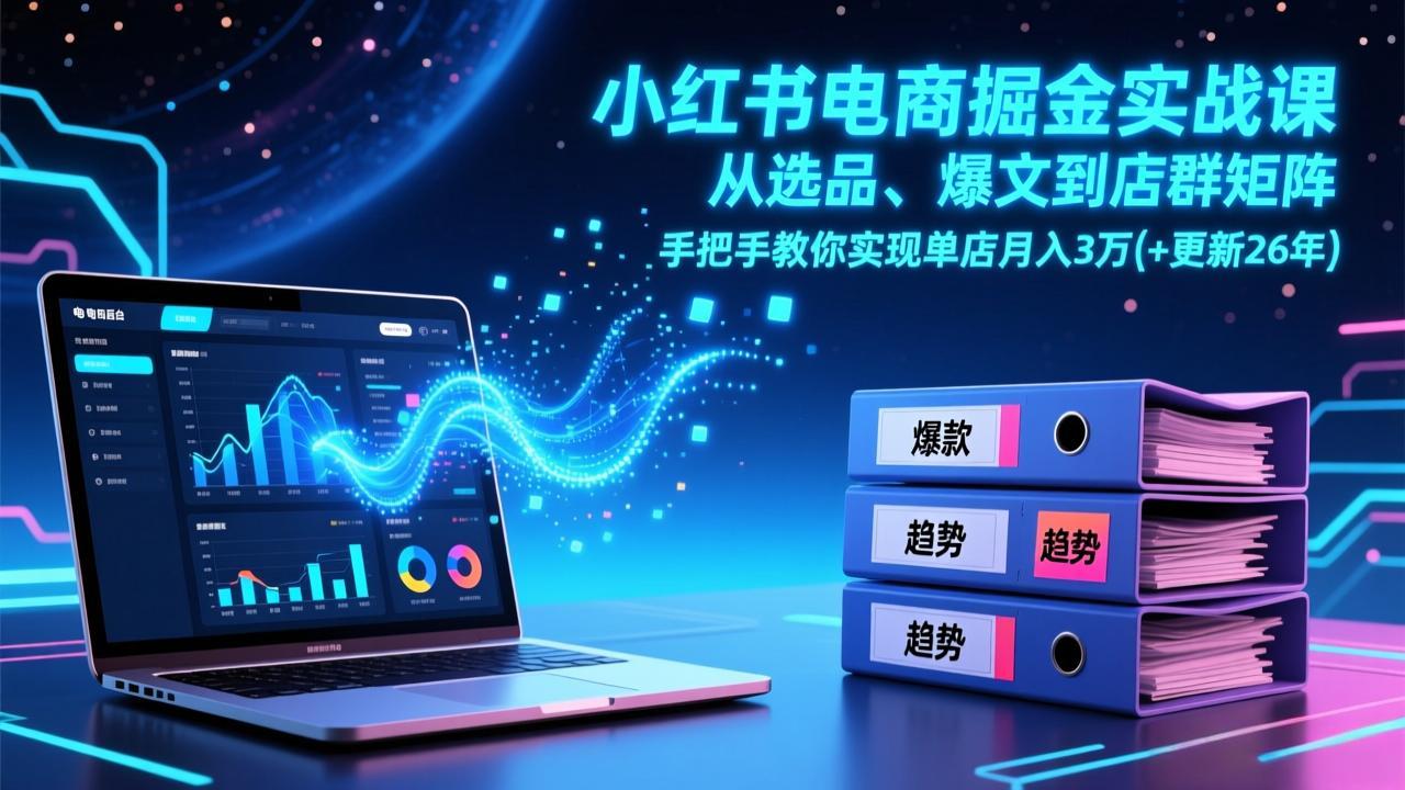 (17290期)小红书电商掘金实战课,从选品、爆文到店群矩阵,手把手教你实现单店月入3万+(更新26年)_生财有道创业项目网-生财有道