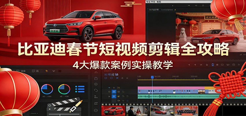 比亚迪春节短视频剪辑全攻略,4大爆款案例实操教学_生财有道创业网-生财有道