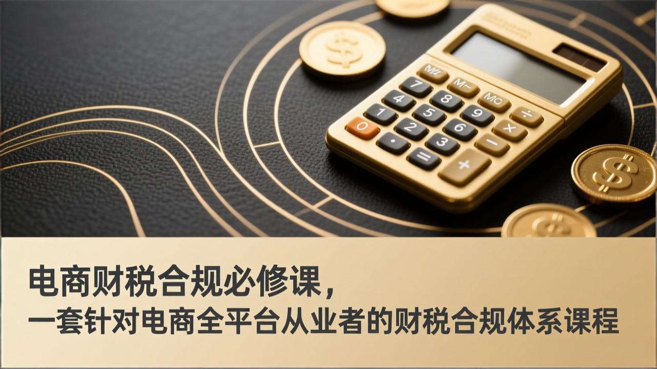 （17359期）电商财税合规必修课，是一套针对电商全平台从业者的财税合规体系课程_生财有道创业项目网-生财有道