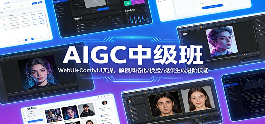 AIGC中级班：WebUI+ComfyUI实操，解锁风格化/换脸/视频生成进阶技能_生财有道创业网-生财有道