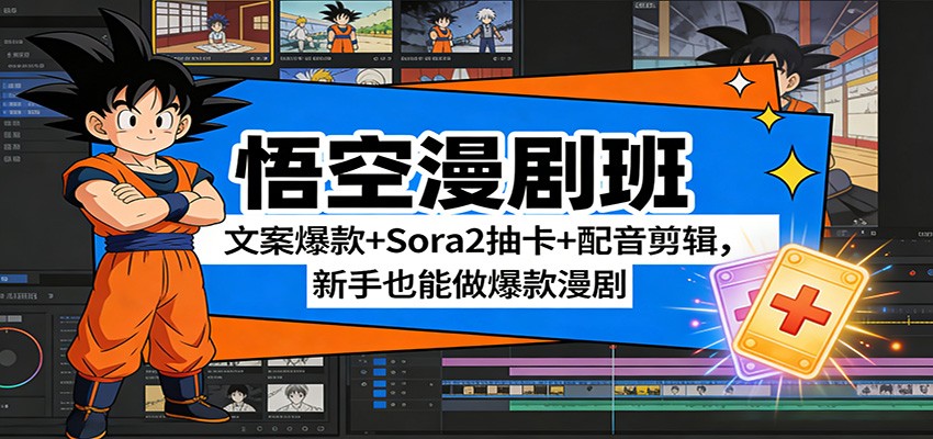 悟空漫剧班：文案爆款+Sora2抽卡+配音剪辑，新手也能做爆款漫剧_生财有道创业网-生财有道