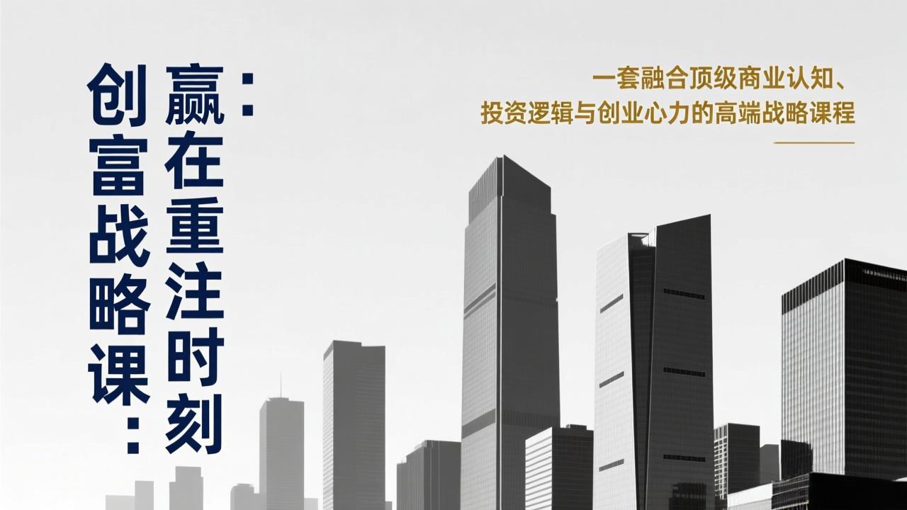 （17337期）《创富战略课：赢在重注时刻》一套融合顶级商业认知、投资逻辑与创业心力的高端战略课程_生财有道创业项目网-生财有道