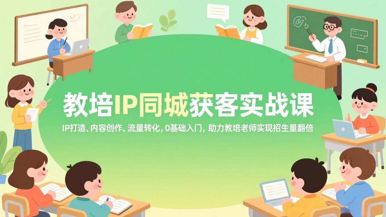 （17341期）教培IP同城获客实战课，IP打造、内容创作、流量转化，0基础入门，助力教培老师实现招生量翻倍_生财有道创业项目网-生财有道