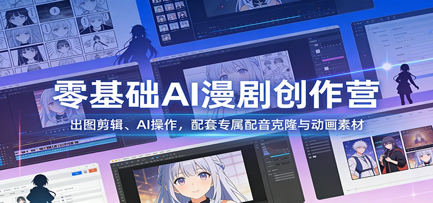 零基础AI漫剧创作营:出图剪辑、AI操作,配套专属配音克隆与动画素材_生财有道创业网-生财有道