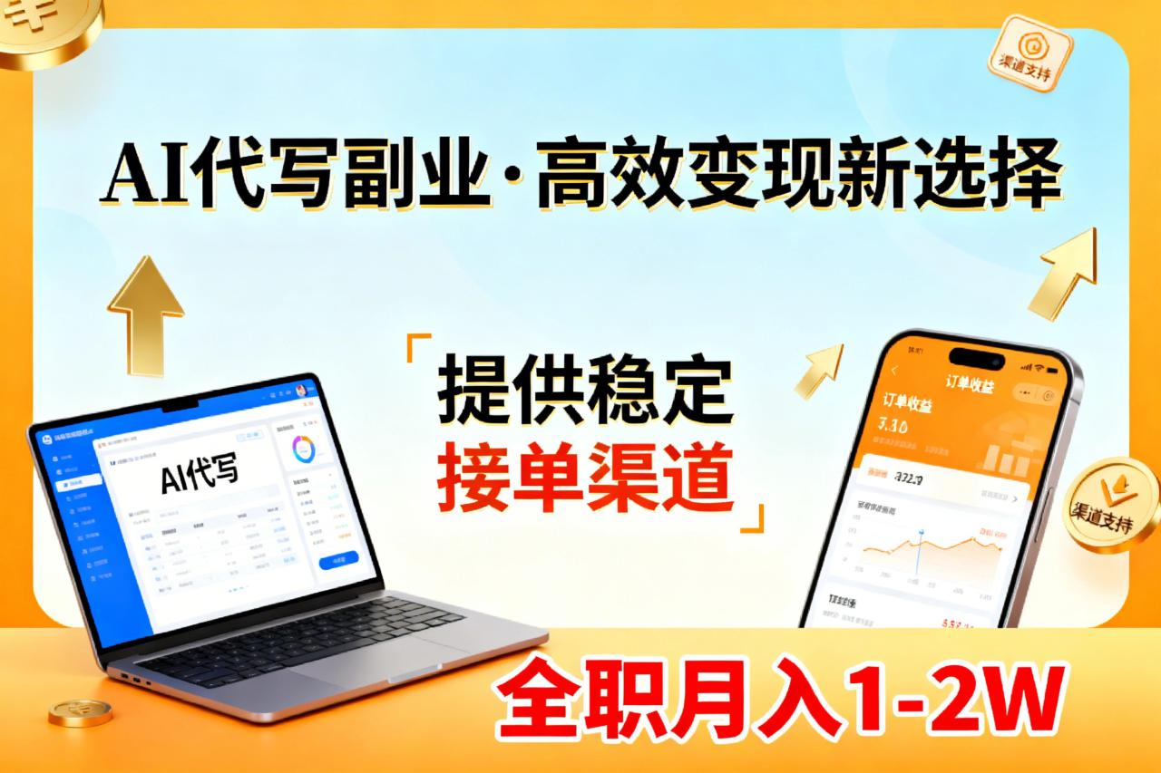 （17446期）AI代写副业，高效变现，提供渠道，永不失业副业兼职 全职月入1-2W【SOP手册】_生财有道创业项目网-生财有道