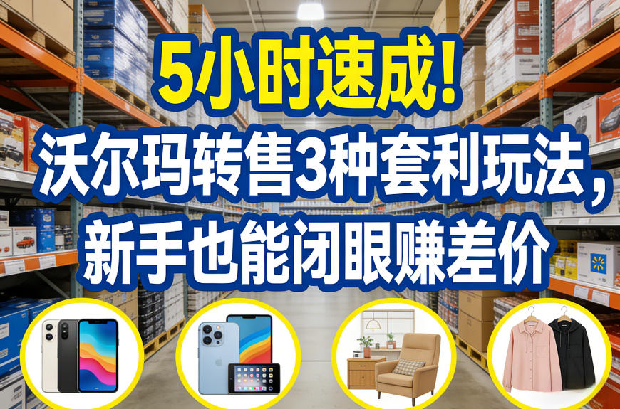 5小时速成！沃尔玛转售3种套利玩法，新手也能闭眼賺差价——生财有道创业项目网-生财有道