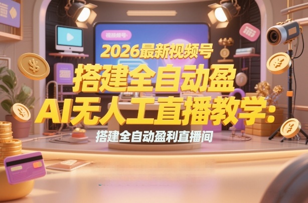 2026最新视频号AI无人直播教学:搭建全自动盈利直播间,低成本开启副业变现——生财有道创业项目网-生财有道
