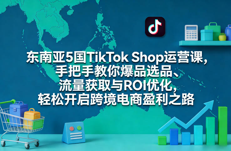 东南亚5国TikTok Shop运营课,手把手教你爆品选品、流量获取与ROI优化,轻松开启跨境电商盈利之路——生财有道创业项目网-生财有道