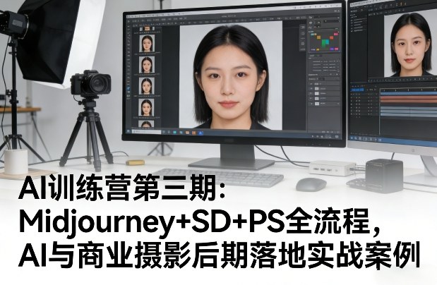 AI训练营第三期:Midjourney+SD+PS全流程,AI与商业摄影后期落地实战案例——生财有道创业项目网-生财有道