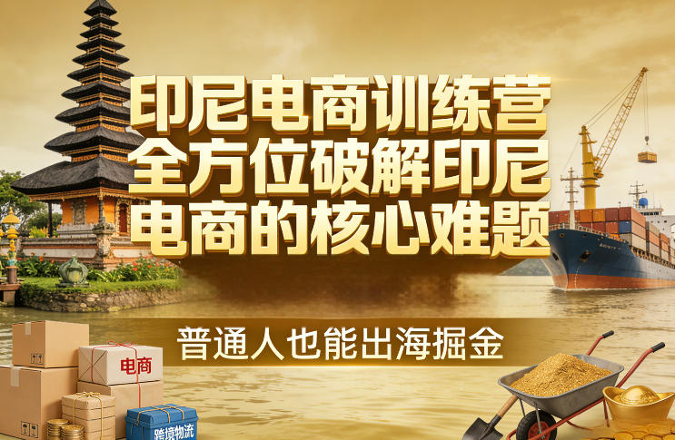 印尼电商训练营，全方位破解印尼电商的核心难题，普通人也能出海掘金——生财有道创业项目网-生财有道
