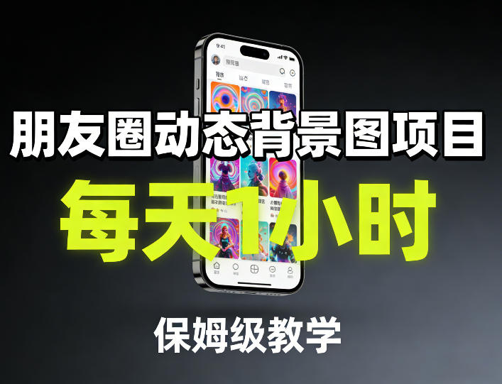 朋友圈动态背景图项目，每天1小时，保姆级教学——生财有道创业项目网-生财有道