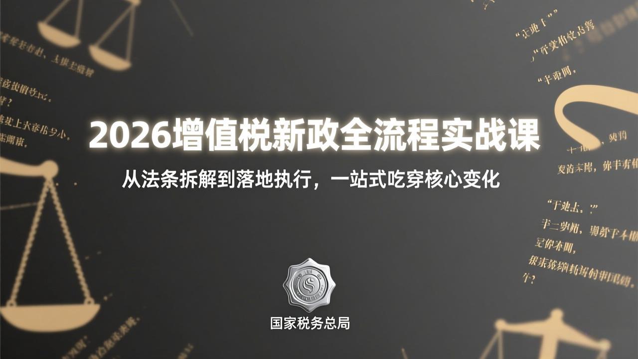 （17529期）2026增值税新政全流程实战课：从法条拆解到落地执行，一站式吃透核心变化_生财有道创业项目网-生财有道
