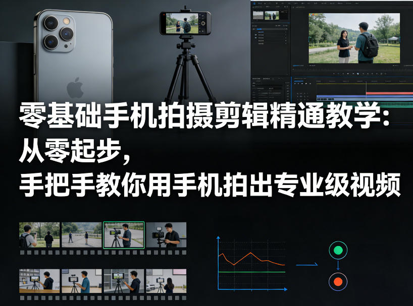 零基础手机拍摄剪辑精通教学:从零起步,手把手教你用手机拍出专业级视频——生财有道创业项目网-生财有道