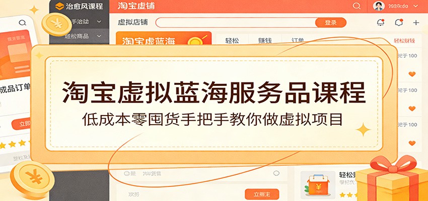 淘宝虚拟蓝海服务品课程：低成本零囤货手把手教你做虚拟项目_生财有道创业网-生财有道