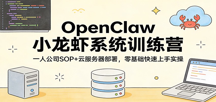 OpenClaw小龙虾系统训练营：一人公司SOP，云服务器部署，零基础快速上手实操_生财有道创业网-生财有道