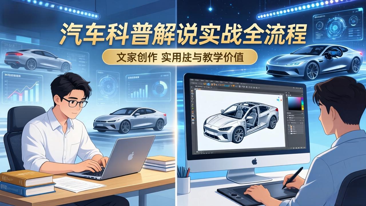 （17665期）抖音汽车科普解说实战：文案+动画+画面处理+去水印全流程，打造专业汽车科普视频_生财有道创业项目网-生财有道