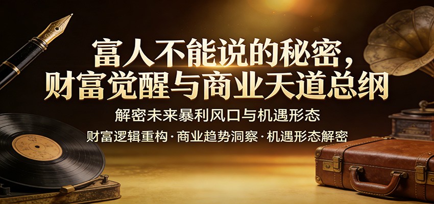 富人不能说的秘密，财富觉醒与商业天道总纲，解密未来暴利风口与机遇形态_生财有道创业网-生财有道