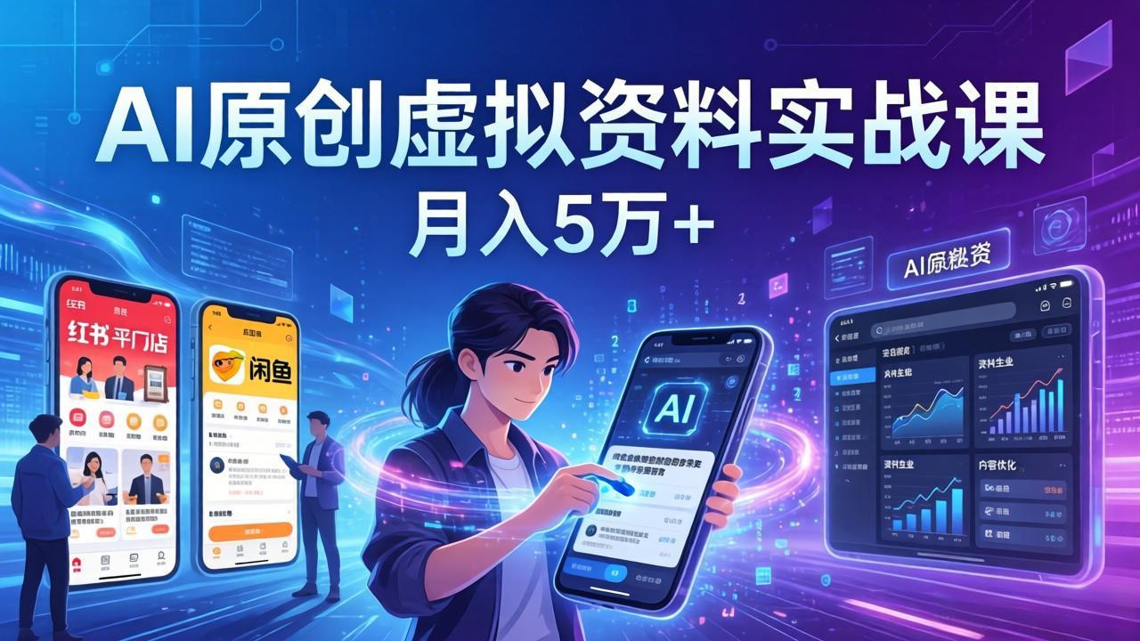 （17657期）AI原创虚拟资料实战课：2026新机会，小红书闲鱼开店，普通人用AI轻松变现，月入5万+_生财有道创业项目网-生财有道
