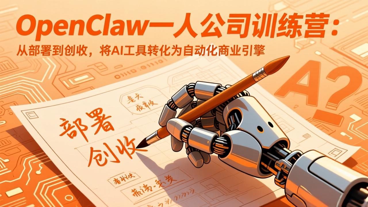 （17540期）OpenClaw一人公司训练营：从部署到创收，将AI工具转化为自动化商业引擎_生财有道创业项目网-生财有道
