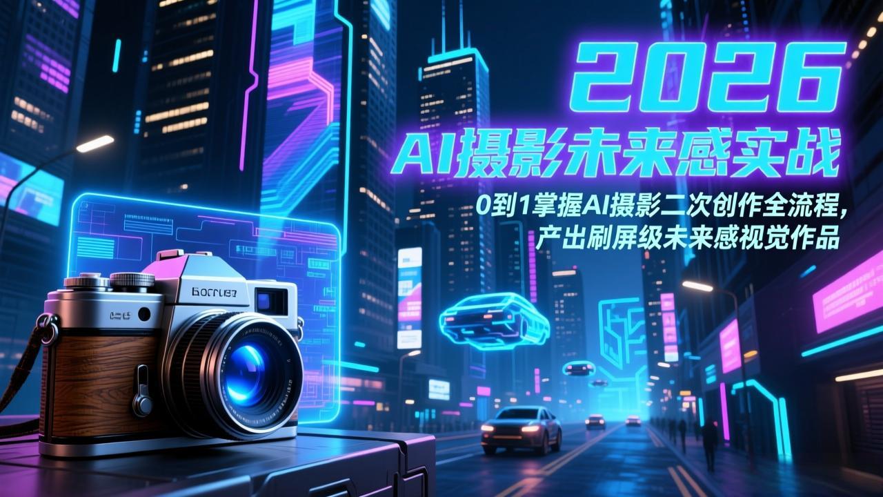 (17584期)2026 AI摄影未来感实战:0到1掌握AI摄影二次创作全流程,产出刷屏级未来感视觉作品_生财有道创业项目网-生财有道