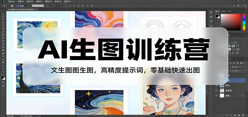 AI生图训练营：文生图图生图，高精度提示词，零基础快速出图_生财有道创业网-生财有道