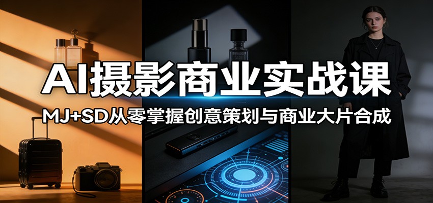 AI摄影商业实战课：MJ+SD从零掌握创意策划与商业大片合成_生财有道创业网-生财有道
