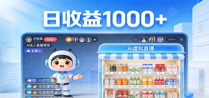 不用露脸不用说话,24小时自动卖货赚钱,全天自动直播,收益看得见_生财有道创业网-生财有道