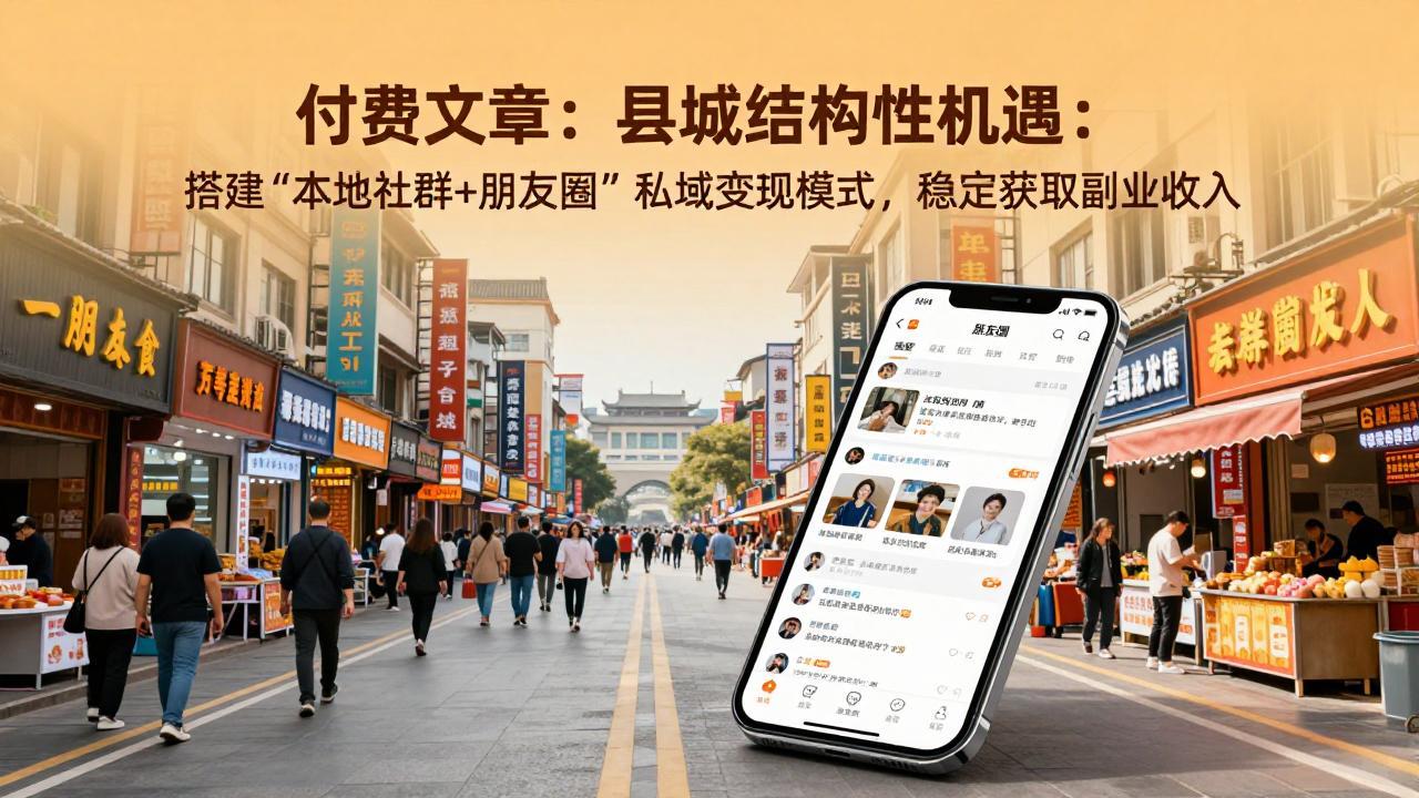 （17518期）付费文章：县城结构性机遇：搭建“本地社群+朋友圈”私域变现模式，稳定获取副业收入_生财有道创业项目网-生财有道