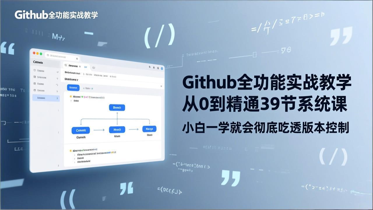 (17501期)GitHub-全功能实战教学,从0到精通39节系统课,小白一学就会彻底吃透版本控制_生财有道创业项目网-生财有道