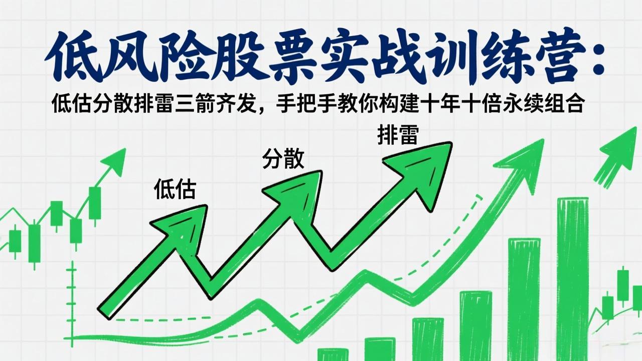 (17487期)低风险股票实战训练营:低估分散排雷三箭齐发,手把手教你构建十年十倍永续组合_生财有道创业项目网-生财有道