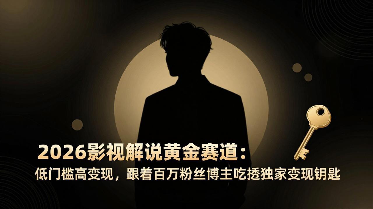 (17721期)2026影视解说黄金赛道:低门槛高变现,跟着百万粉丝博主吃透独家变现钥匙_生财有道创业项目网-生财有道