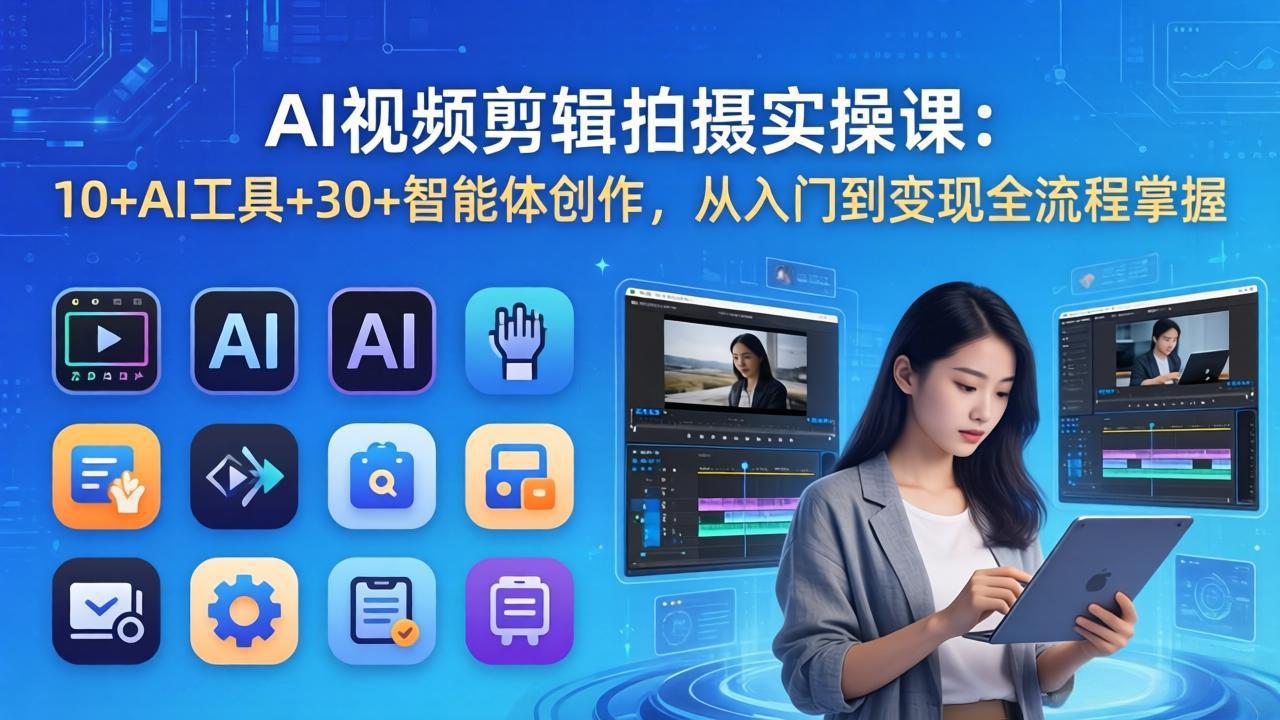 (17818期)AI 视频剪辑拍摄实操课:10+AI工具+30+智能体创作,从入门到变现全流程掌握_生财有道创业项目网-生财有道