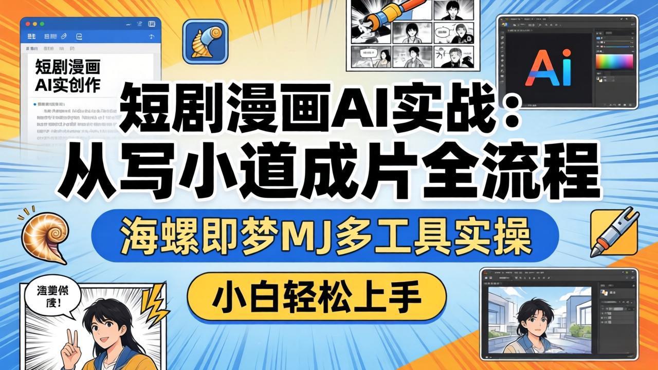 （17945期）短剧漫画AI实战：从写小说到成片全流程，海螺即梦MJ多工具实操，小白轻松上手_生财有道创业项目网-生财有道
