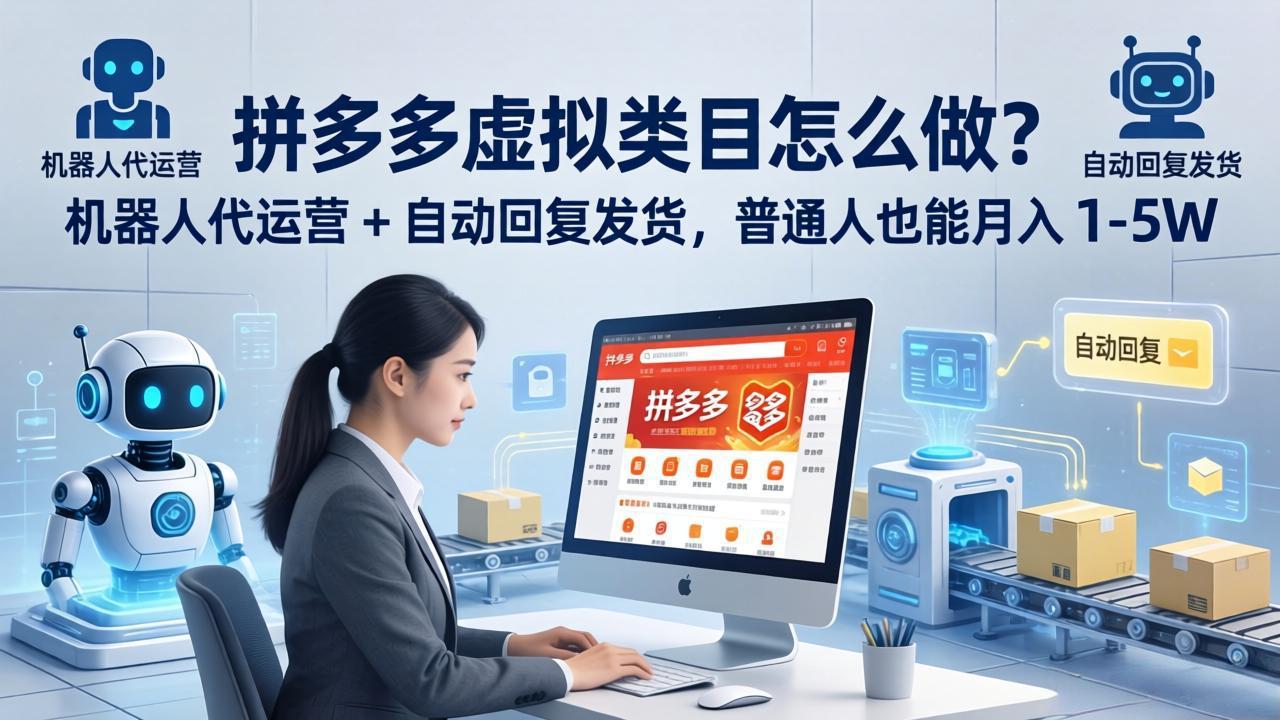 （18111期）拼多多虚拟类目怎么做？机器人代运营 + 自动回复发货，普通人也能月入 1-5W_生财有道创业项目网-生财有道