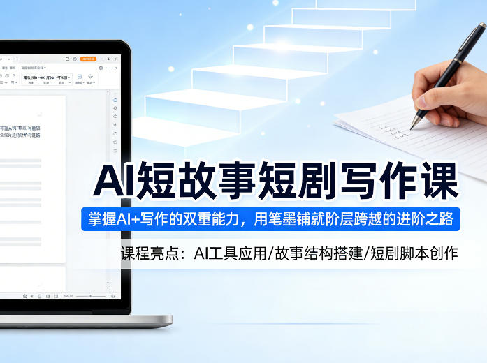AI短故事短剧写作课，掌握AI+写作的双重能力，用笔墨铺就阶层跨越的进阶之路——生财有道创业项目网-生财有道