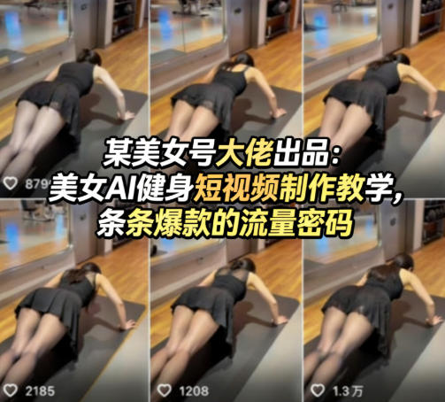 某美女号大佬出品：美女AI健身短视频制作教学，条条爆款的流量密码——生财有道创业项目网-生财有道