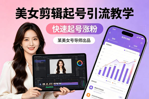 某美女号导师出品：美女剪辑起号引流教学，快速起号涨粉——生财有道创业项目网-生财有道