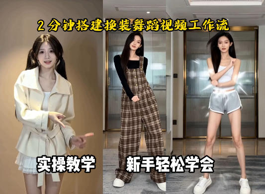 通过Coze工作流，制作《跳舞卡点换装视频》，两分钟制作完成，从0到1演示搭建过程——生财有道创业项目网-生财有道