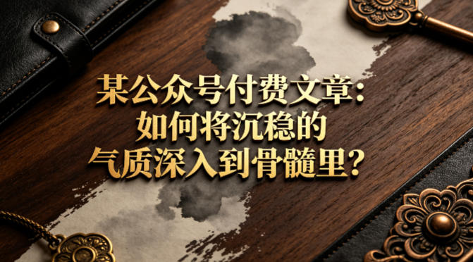 某公众号付费文章：如何将沉稳的气质深入到骨髓里？——生财有道创业项目网-生财有道