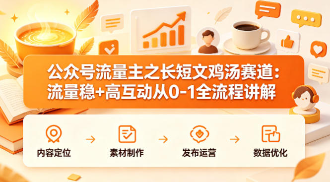 公众号流量主之长短文鸡汤赛道，流量稳+高互动，从0-1全流程讲解——生财有道创业项目网-生财有道