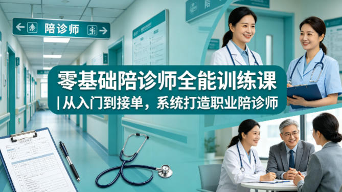 零基础陪诊师全能训练课｜从入门到接单，系统打造职业陪诊师——生财有道创业项目网-生财有道