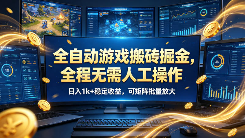 图片[1]-全自动游戏搬砖掘金，全程无需人工操作，日入1k+稳定收益，可矩阵批量放大【揭秘】——生财有道创业项目网-生财有道