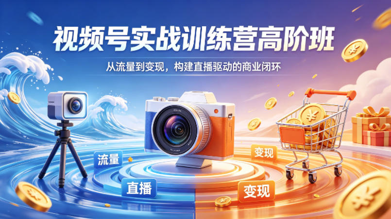 视频号实战训练营高阶班，从流量到变现，构建直播驱动的商业闭环（26年4月）——生财有道创业项目网-生财有道