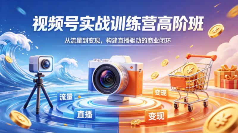 视频号实战训练营高阶班，从流量到变现，构建直播驱动的商业闭环（26年4月）——生财有道创业项目网-生财有道