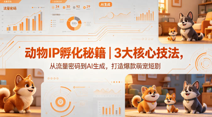 动物IP孵化秘籍｜3大核心技法，从流量密码到AI生成，打造爆款萌宠短剧——生财有道创业项目网-生财有道