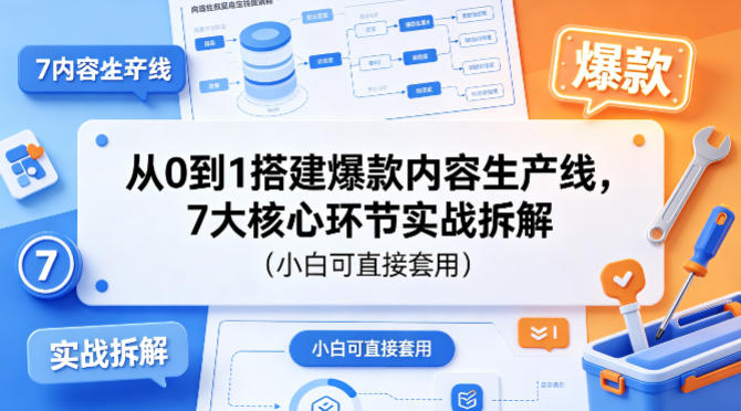 从0到1搭建爆款内容生产线，7大核心环节实战拆解（小白可直接套用）——生财有道创业项目网-生财有道